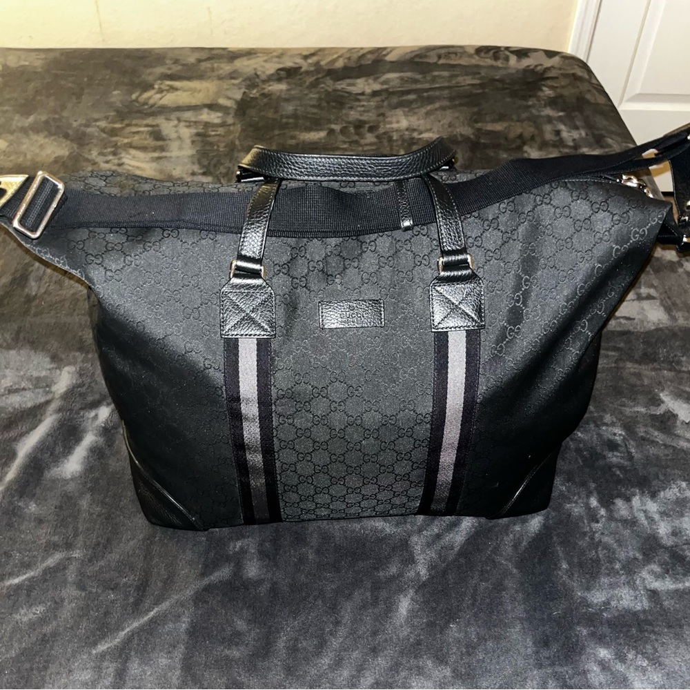 GUCCI Canvas Duffle Travel Bag - Picture 3 of 4